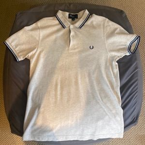 Sand coloured Fred Perry collared shirt